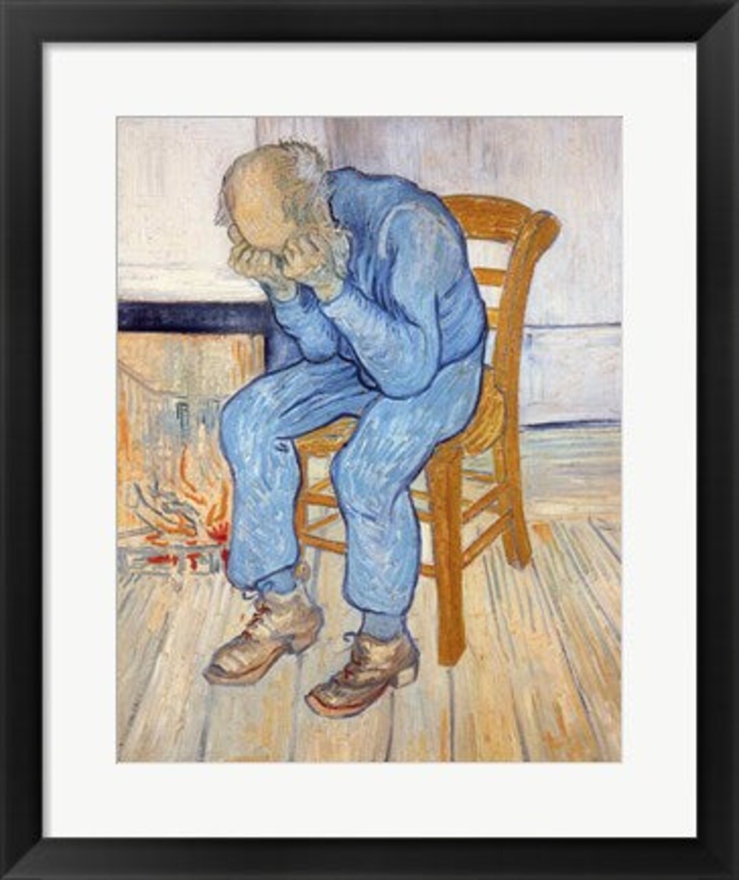 Framed Art Old Man in Sorrow by Vincent Van Gogh Wall Decor 18x24 Artwork